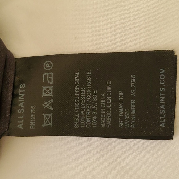 All Saints - sleeveless blouse. Size: UK 8/US 4/EU 36. Colour: Black & Navy. - Picture 7 of 8